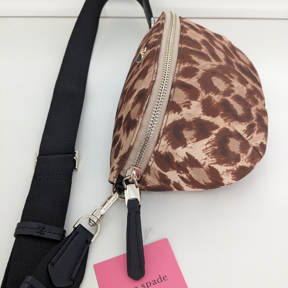 NWT! Kate Spade New York Taylor Leopard Medium Belt Bag In Natural - Picture 7 of 14